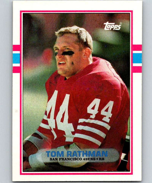 1989 Topps #16 Tom Rathman 49ers NFL Football Image 1