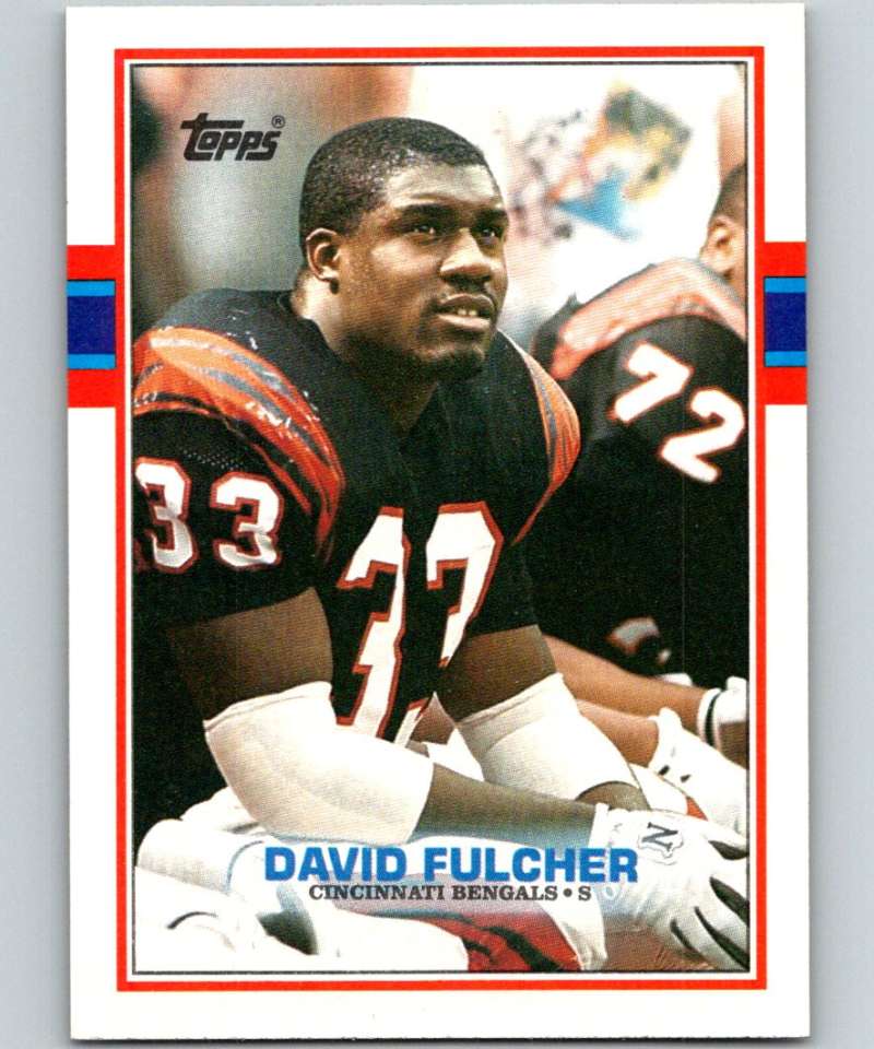 1989 Topps #33 David Fulcher Bengals NFL Football Image 1