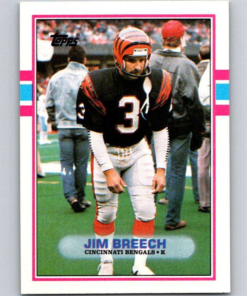 1989 Topps #39 Jim Breech Bengals NFL Football Image 1