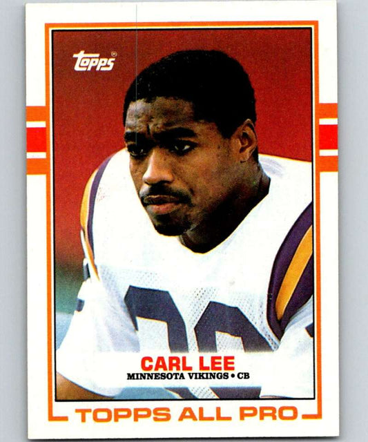 1989 Topps #76 Carl Lee RC Rookie Vikings NFL Football Image 1