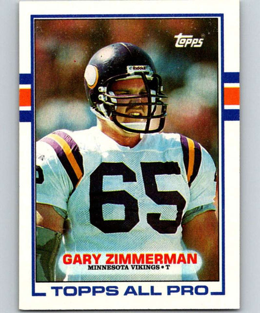 1989 Topps #77 Gary Zimmerman Vikings NFL Football Image 1