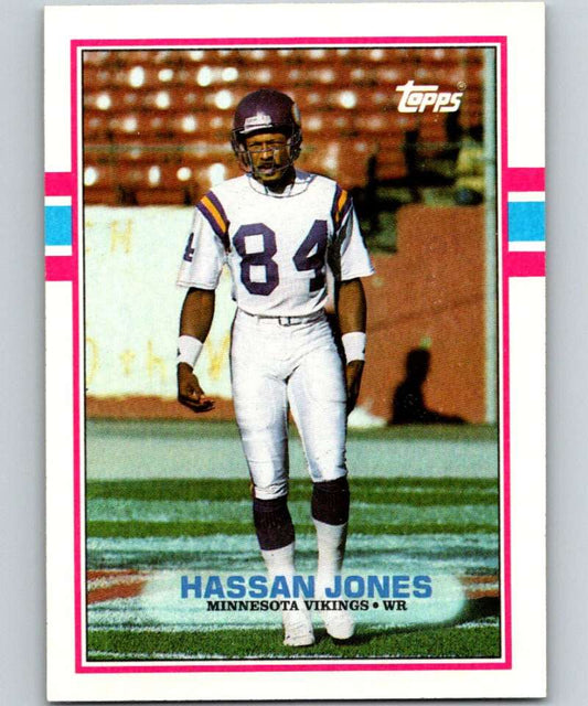 1989 Topps #78 Hassan Jones RC Rookie Vikings NFL Football Image 1
