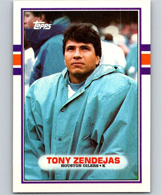1989 Topps #99 Tony Zendejas Oilers NFL Football Image 1