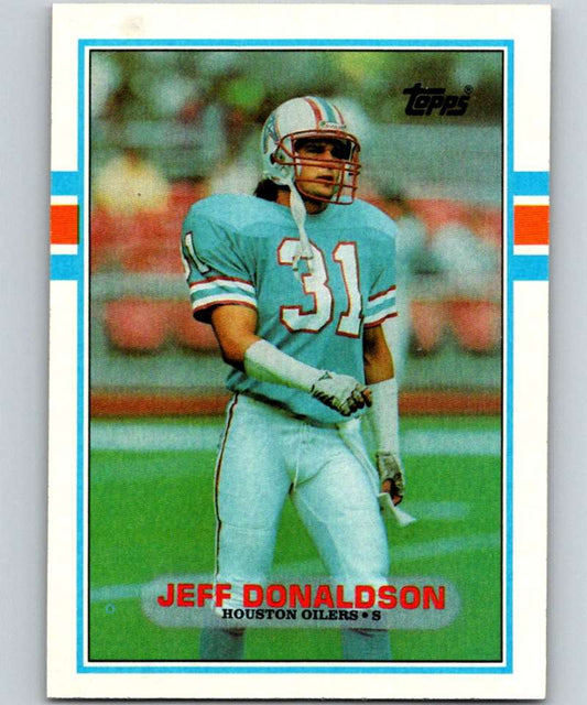 1989 Topps #100 Jeff Donaldson Oilers NFL Football Image 1