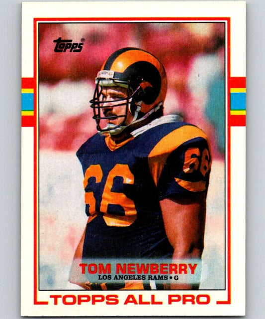 1989 Topps #123 Tom Newberry RC Rookie LA Rams NFL Football Image 1