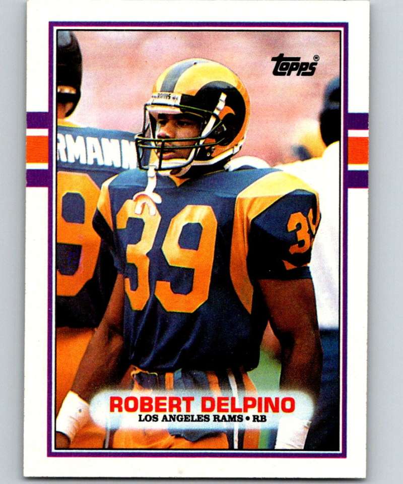 1989 Topps #125 Robert Delpino RC Rookie LA Rams UER NFL Football Image 1