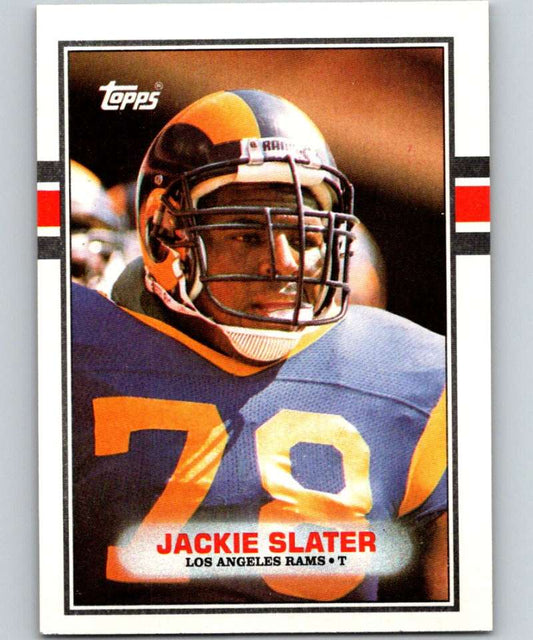 1989 Topps #135 Jackie Slater LA Rams NFL Football Image 1