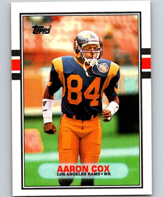1989 Topps #136 Aaron Cox RC Rookie LA Rams NFL Football Image 1