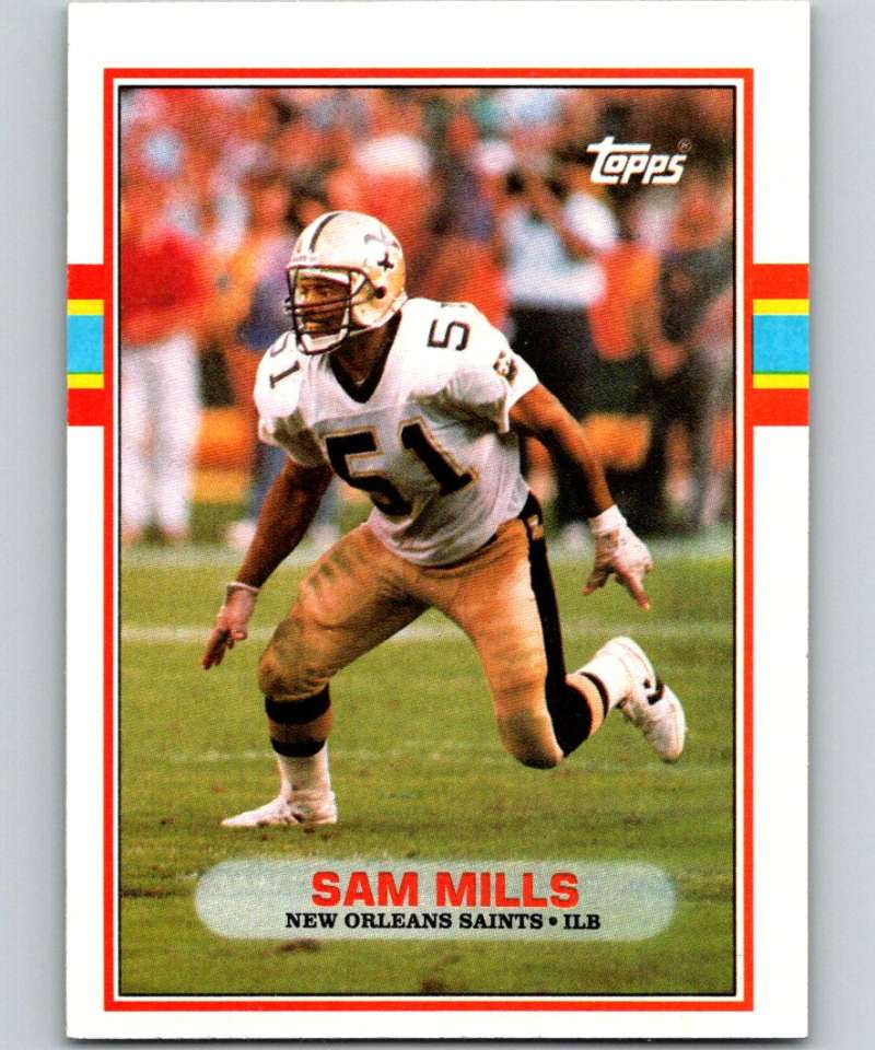 1989 Topps #155 Sam Mills Saints NFL Football Image 1