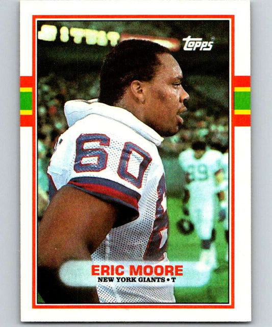 1989 Topps #169 Eric Moore RC Rookie NY Giants NFL Football Image 1