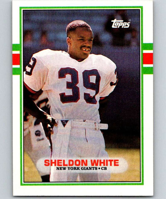 1989 Topps #170 Sheldon White RC Rookie NY Giants NFL Football Image 1