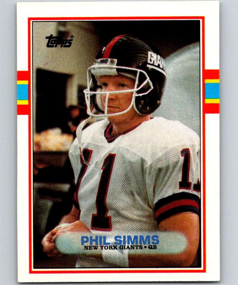 1989 Topps #172 Phil Simms NY Giants NFL Football Image 1