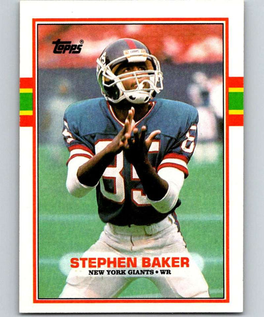 1989 Topps #174 Stephen Baker RC Rookie NY Giants NFL Football Image 1