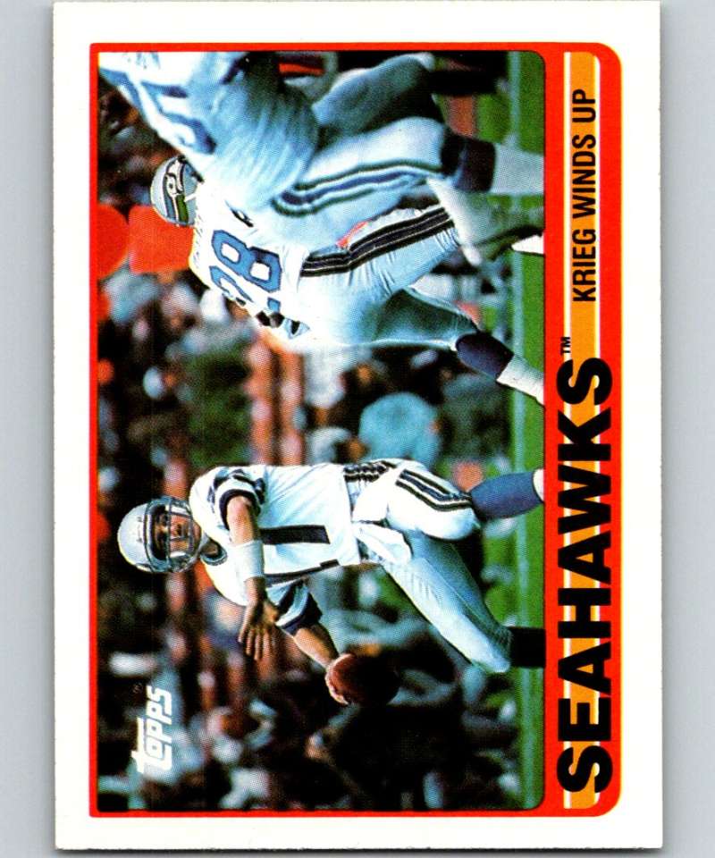 1989 Topps #181 Dave Krieg Seahawks TL NFL Football Image 1