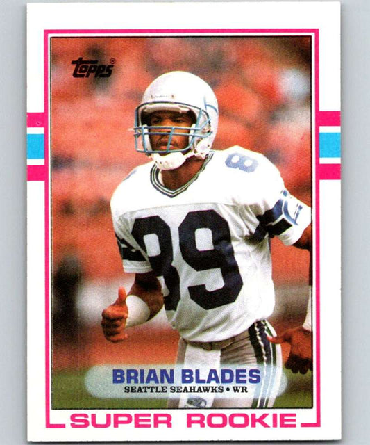 1989 Topps #182 Brian Blades RC Rookie Seahawks NFL Football Image 1