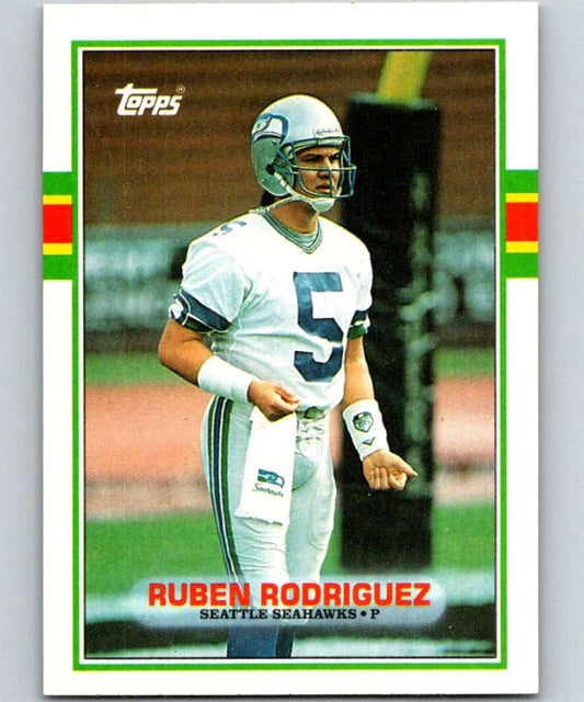 1989 Topps #185 Ruben Rodriguez Seahawks NFL Football Image 1