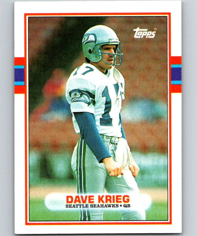 1989 Topps #188 Dave Krieg Seahawks NFL Football Image 1