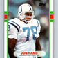 1989 Topps #210 Jon Hand Colts NFL Football Image 1