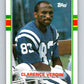 1989 Topps #215 Clarence Verdin RC Rookie Colts NFL Football Image 1
