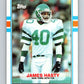 1989 Topps #224 James Hasty RC Rookie NY Jets NFL Football Image 1