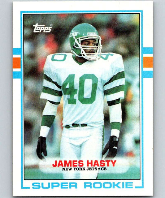 1989 Topps #224 James Hasty RC Rookie NY Jets NFL Football Image 1