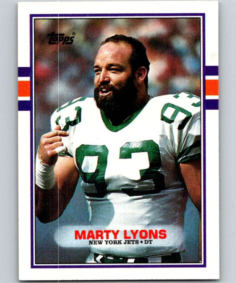 1989 Topps #229 Marty Lyons NY Jets NFL Football Image 1