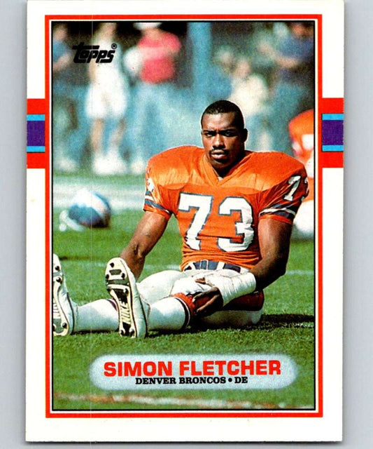 1989 Topps #249 Simon Fletcher RC Rookie Broncos NFL Football Image 1
