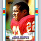 1989 Topps #252 Jamie Morris RC Rookie Redskins NFL Football Image 1