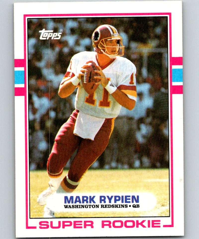 1989 Topps #253 Mark Rypien RC Rookie Redskins UER NFL Football
