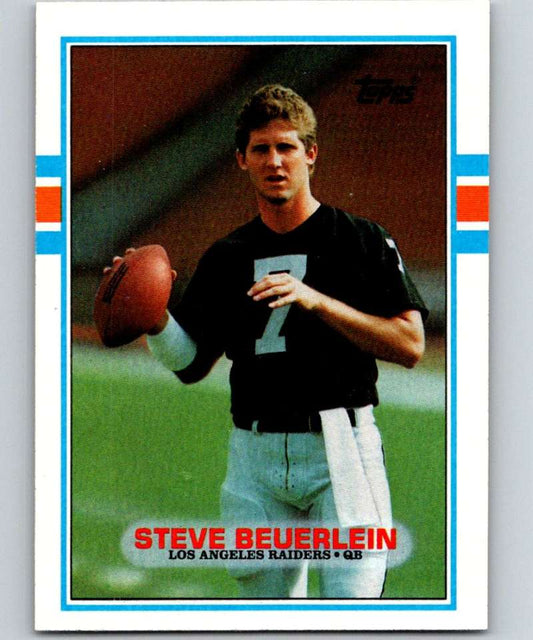 1989 Topps #270 Steve Beuerlein RC Rookie LA Raiders NFL Football Image 1