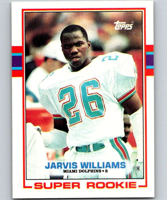 1989 Topps #291 Jarvis Williams RC Rookie Dolphins NFL Football Image 1