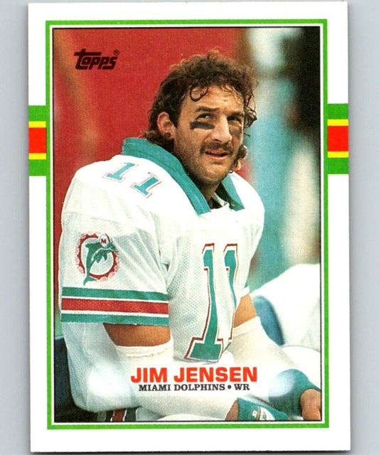 1989 Topps #299 Jim Jensen RC Rookie Dolphins NFL Football Image 1