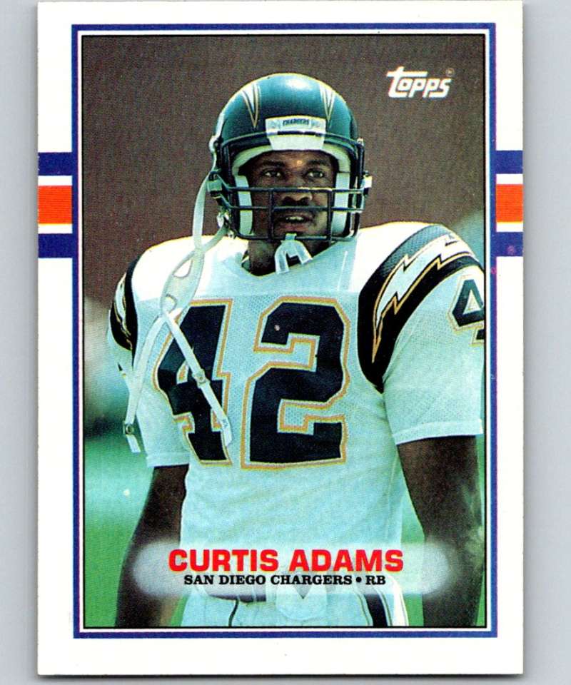 1989 Topps #312 Curtis Adams Chargers NFL Football Image 1