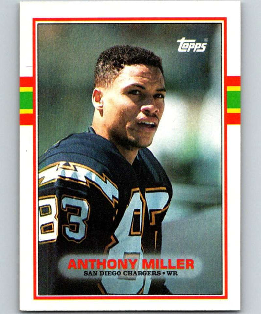 1989 Topps #313 Anthony Miller RC Rookie Chargers NFL Football Image 1