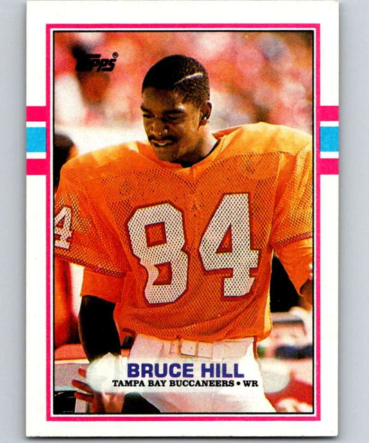 1989 Topps #332 Bruce Hill RC Rookie Buccaneers NFL Football Image 1