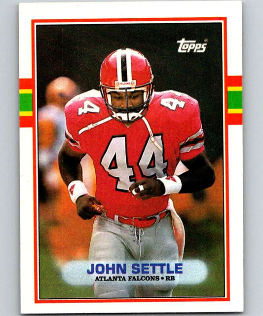 1989 Topps #346 John Settle RC Rookie Falcons NFL Football Image 1