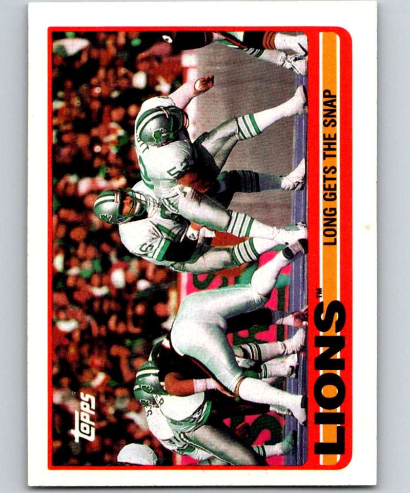 1989 Topps #360 Detroit Lions Lions TL NFL Football Image 1
