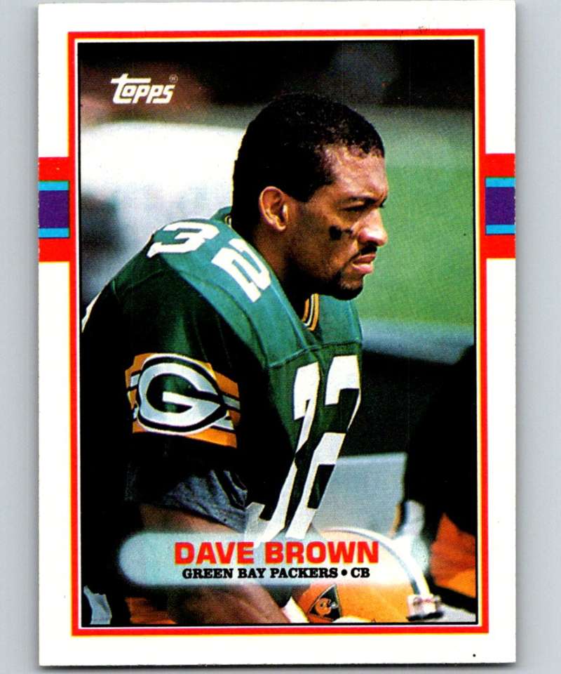 1989 Topps #377 Dave Brown Packers NFL Football Image 1