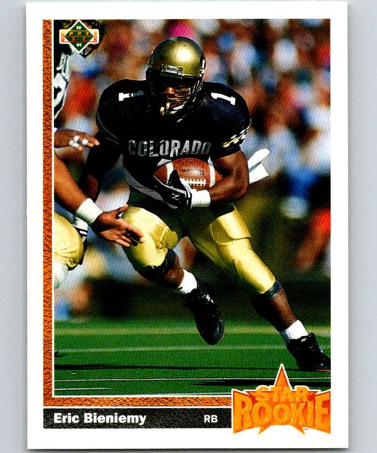 1991 Upper Deck #2 Eric Bieniemy RC Rookie Chargers SR NFL Football Image 1