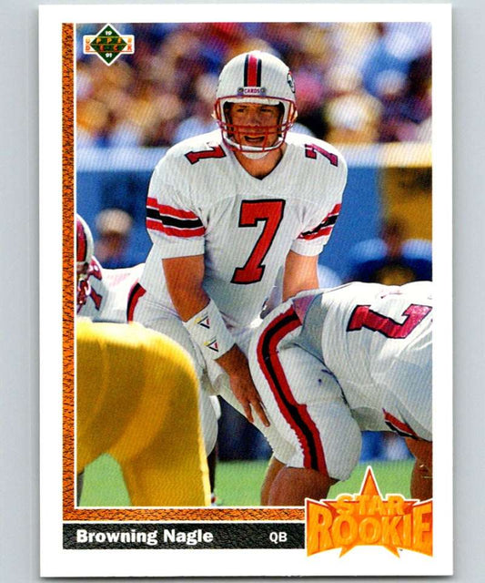 1991 Upper Deck #11 Browning Nagle RC Rookie NY Jets NFL Football Image 1