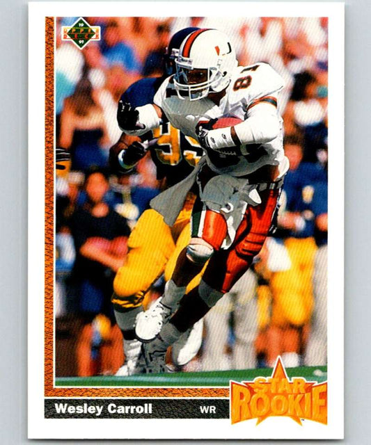 1991 Upper Deck #12 Wesley Carroll RC Rookie Saints NFL Football Image 1
