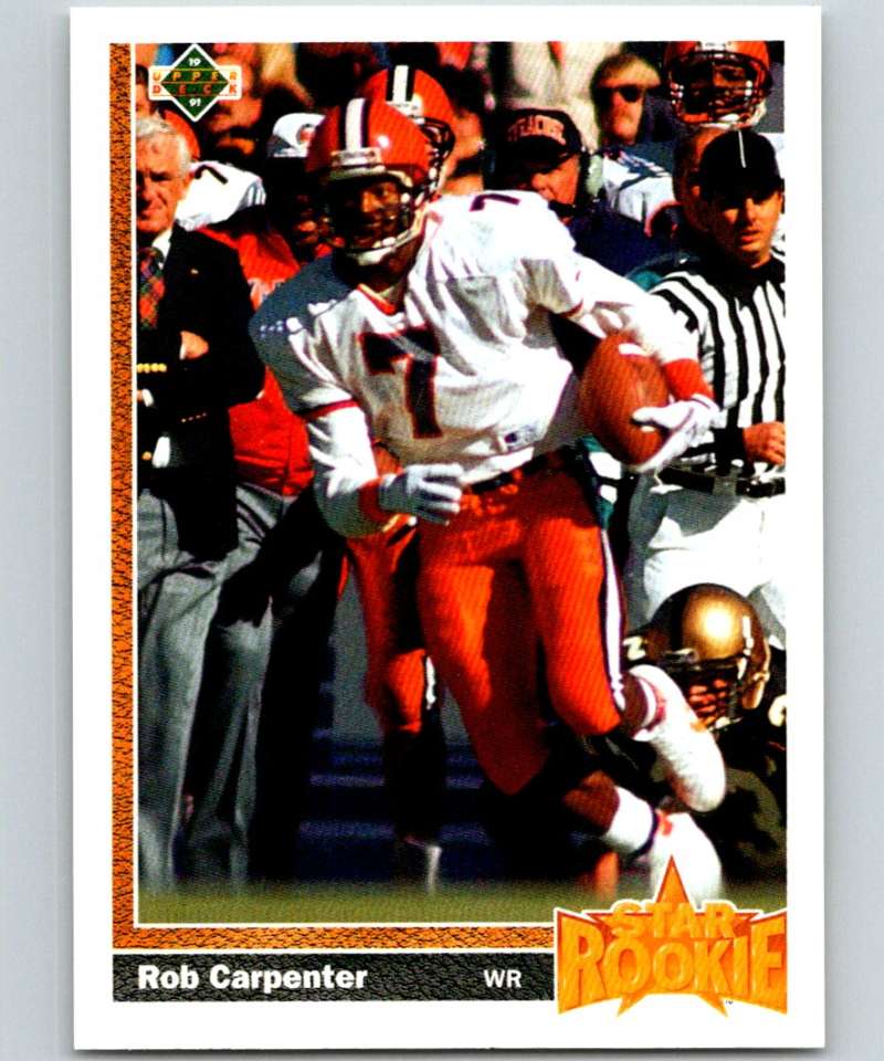 1991 Upper Deck #14 Rob Carpenter RC Rookie Bengals SR NFL Football Image 1