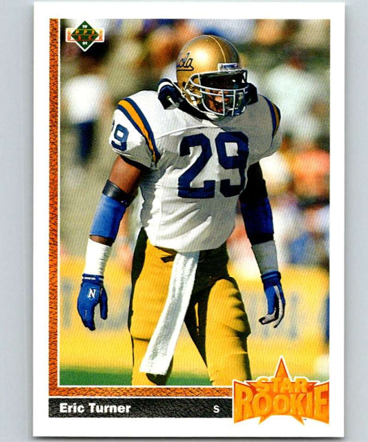 1991 Upper Deck #23 Eric Turner RC Rookie Browns SR NFL Football Image 1