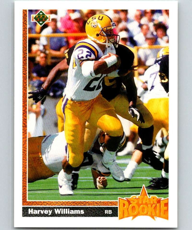 1991 Upper Deck #27 Harvey Williams RC Rookie Chiefs SR NFL Football Image 1