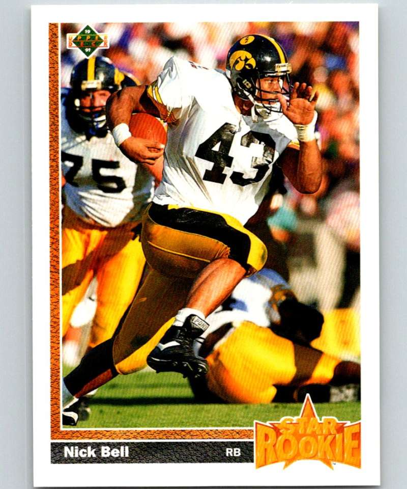 1991 Upper Deck #29 Nick Bell RC Rookie Raiders SR NFL Football Image 1