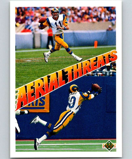 1991 Upper Deck #30 Jim Everett/Henry Ellard LA Rams AT NFL Football Image 1