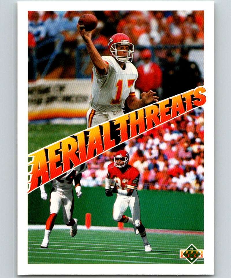 1991 Upper Deck #32 Steve DeBerg/Stephone Paige Chiefs AT NFL Football Image 1