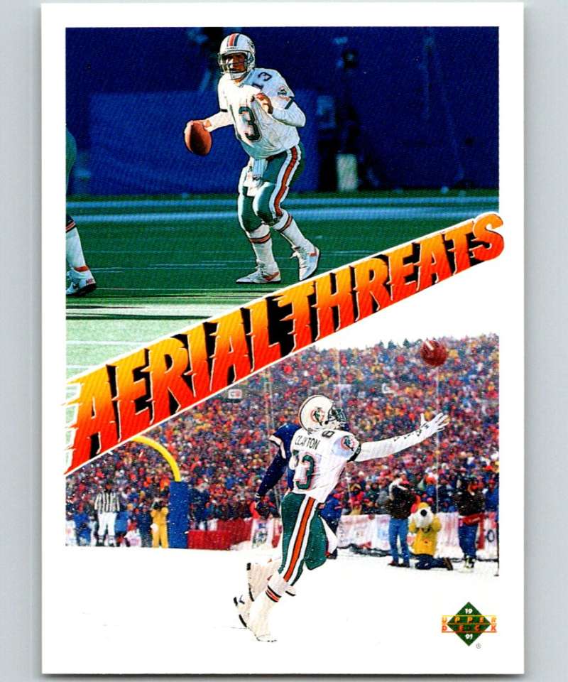 1991 Upper Deck #34 Dan Marino/Mark Clayton Dolphins AT NFL Football Image 1