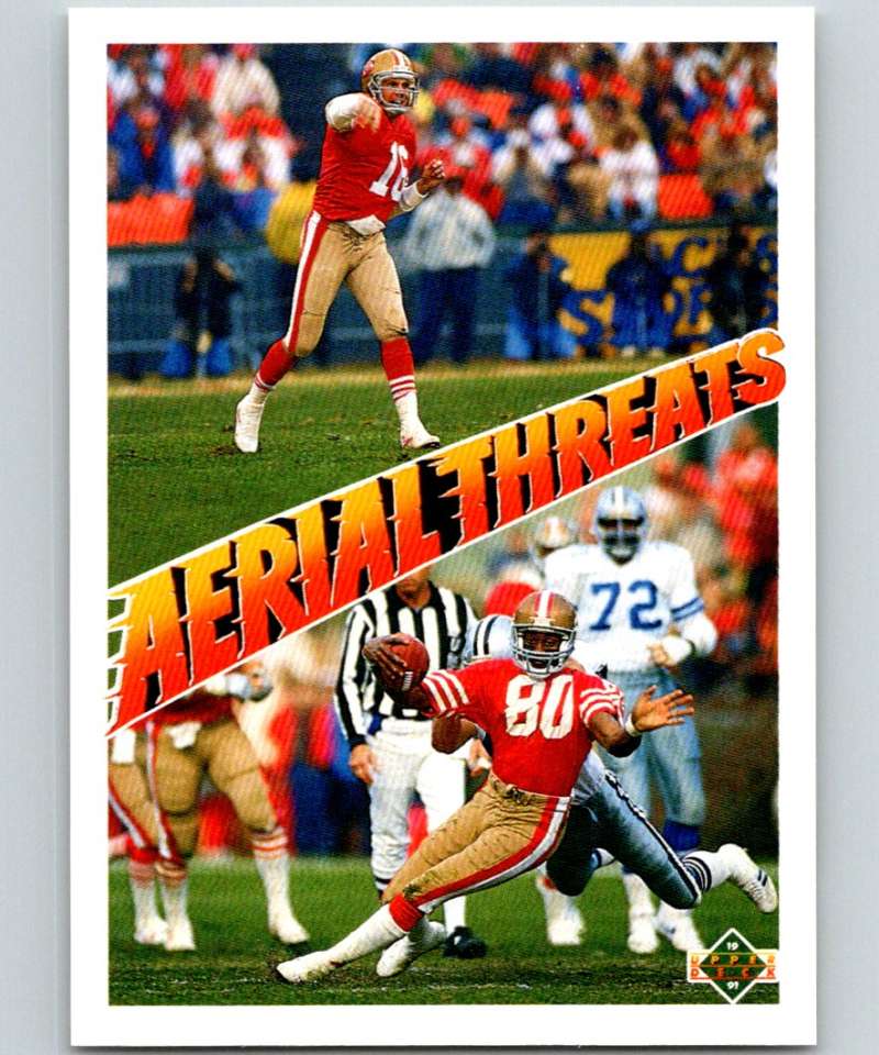 1991 Upper Deck #35 Joe Montana/Jerry Rice 49ers AT NFL Football Image 1