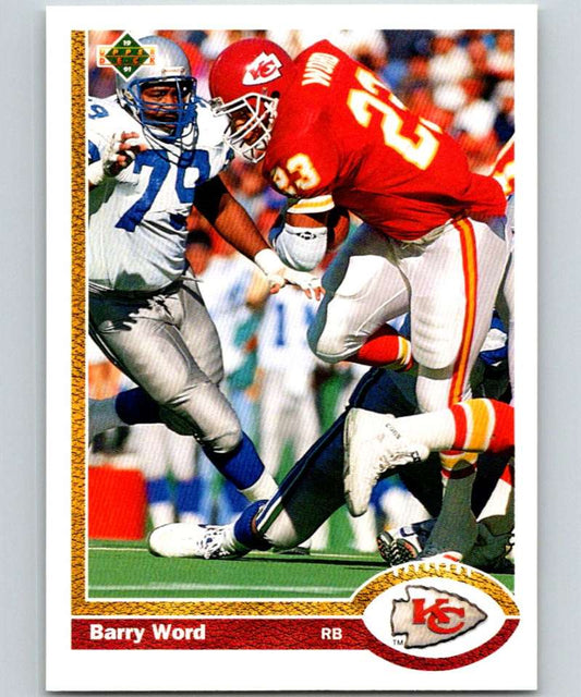 1991 Upper Deck #40 Barry Word Chiefs NFL Football Image 1